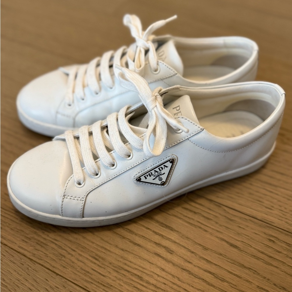 Prada White Sneakers with Logo